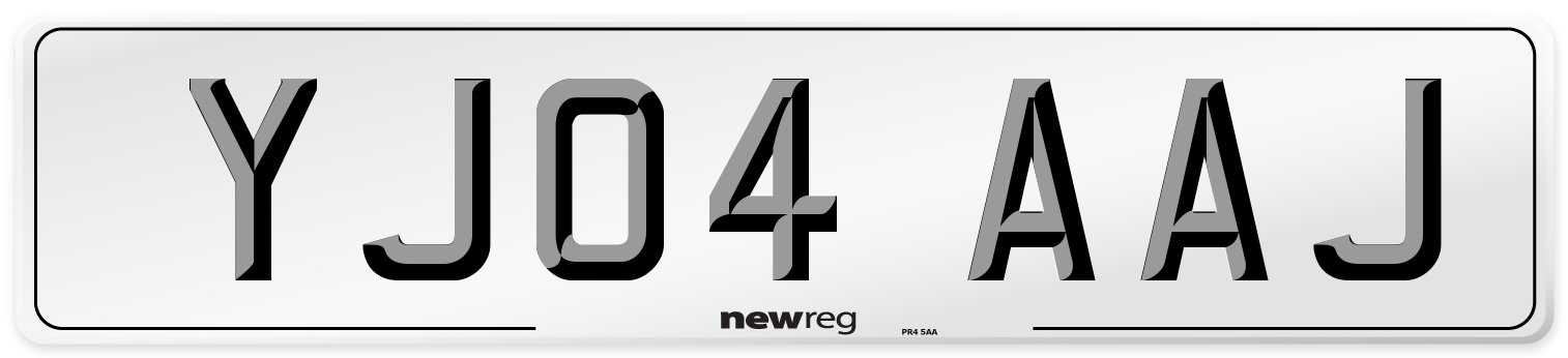YJ04 AAJ Number Plate from New Reg